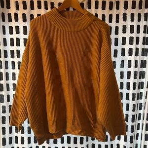 Cozy Mustard Ribbed Sweater